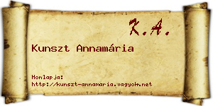 Kunszt Annamária névjegykártya