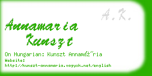 annamaria kunszt business card